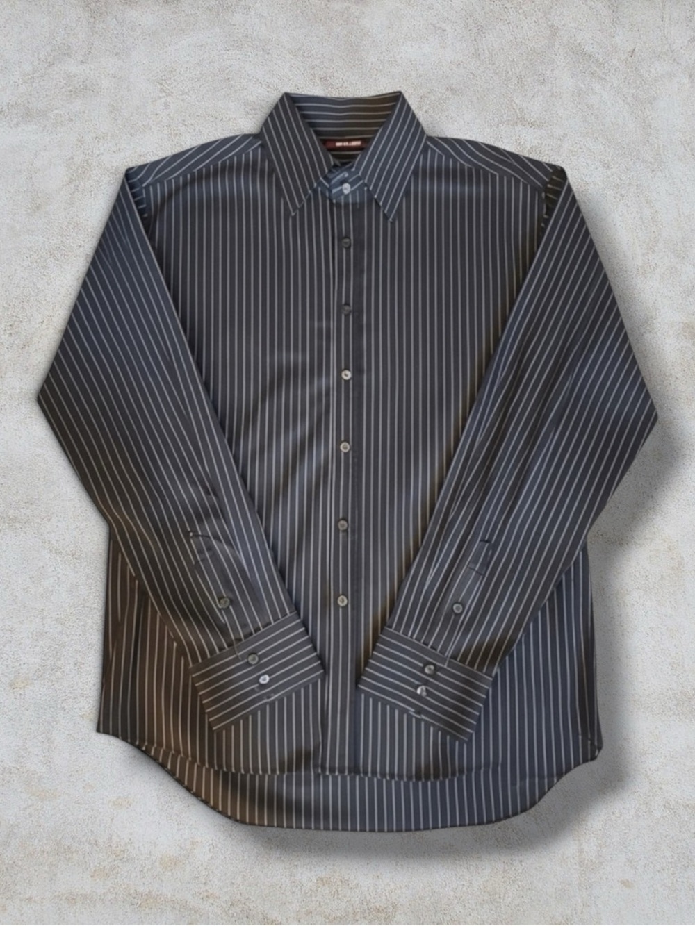 Red Level Nine Dress Shirt Black White Pinstripe Long Sleeve Business Casual XXL